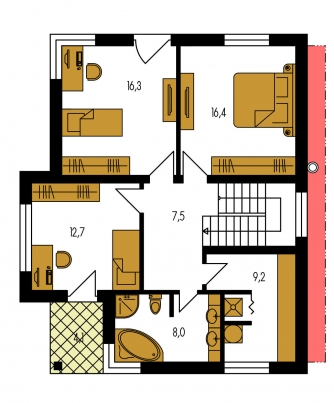 Mirror image | Floor plan of second floor - TREND 274
